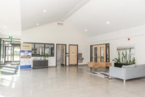 School foyer with entrance