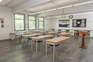 Grade 8 Classroom with desks