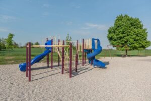 School playground with slides