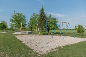 School playground with swingsets